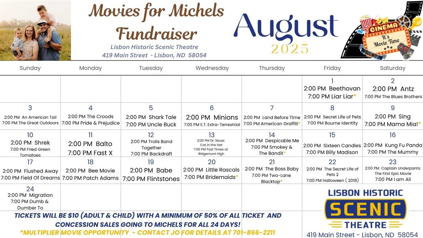 August Schedule